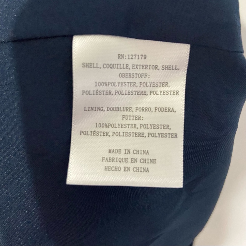 NWT Jenny Yoo Sz 18 Skylar Navy Blue Luxe Chiffon Dress Cocktail Wedding Guest - Picture 4 of 7